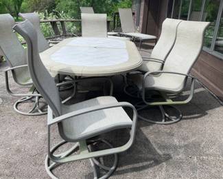 Tropitone, patio table, 6 chairs 