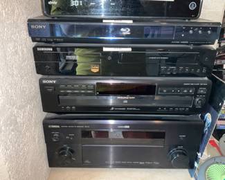 Yamaha AV Reciever RX 27,  Sony  CDP CE315, Samsung Ram-RW-R, Sony Blu Ray, stereo equipment, electronics