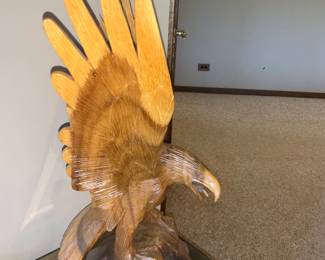 Carved, wood, carving, eagle carving 