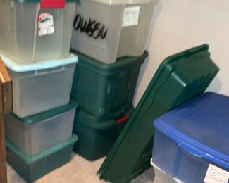 Plastic bins, storage bins 