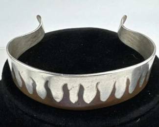 925 Silver w/ Copper Flames Cuff Bracelet