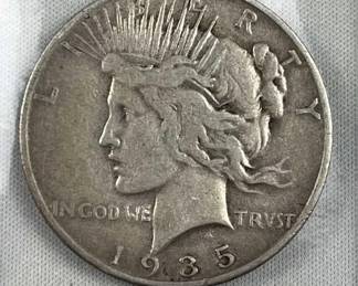 1935-S Peace Silver Dollar, US $1 Coin