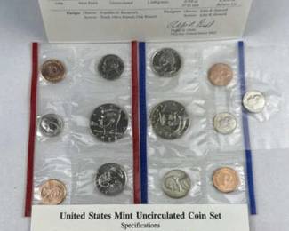 1996 US Unc. Mint Coin Set, Exclusive W Dime