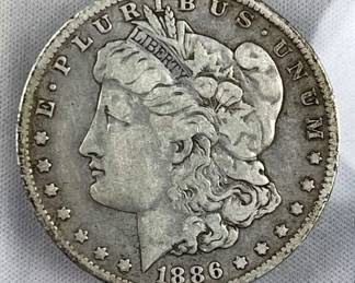 1886-O Morgan Silver Dollar, US $1 Coin