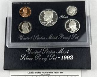 1992 US Silver Proof Coin Set