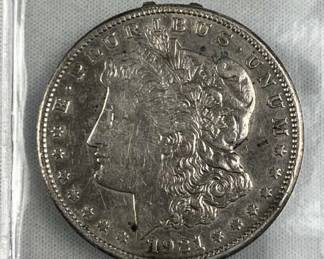 1921-S Morgan Silver Dollar, Fmr. Jewelry Piece