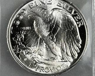1oz Silver Round, Eagle Style .999