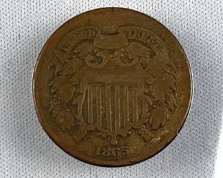 1865 US 2 Cent Piece