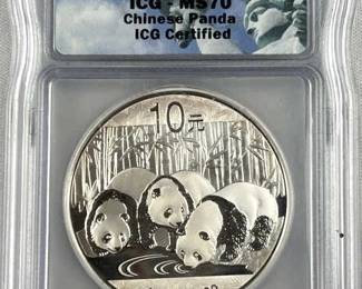 2013 Silver Panda ICG MS70 China 10 Yuan