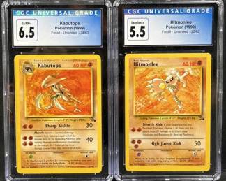 (2) 1999 Pokemon Fossil Rare Cards CGC Blue Label