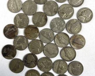 (30) Silver War Nickels, WWII US 5c (35% Silver)