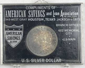 1887 Morgan Silver Dollar UNC Toned Bank Holder
