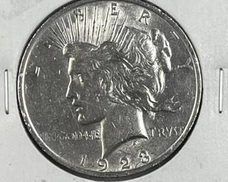1923 Peace Silver Dollar, US $1, AU