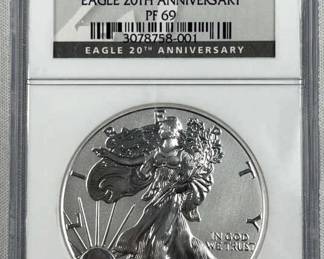 2006 Reverse Proof PR69 20th Anniv. Silver Eagle