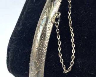 925 Silver Ornately Engraved Clasp Bracelet