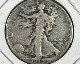 1938-D Key Date Walking Liberty Silver Half