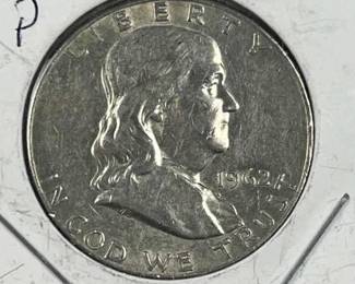 1962 Franklin Silver Half Dollar, US 50c