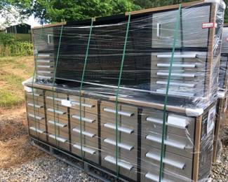 9.5 ft 30 Drawer 2 Cabinet Stainless Work Bench