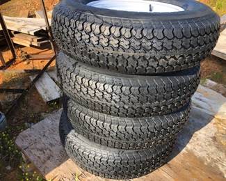Set of 4 15 Trailer Tires  Wheels