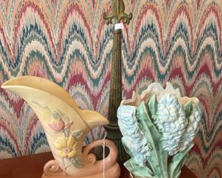 Vintage Hull Pottery cornucopia vase