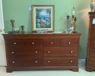 Stanley dresser, Spectacular Beauty by Sharie Hatchett-Bohlmann cruise ship art,  Vtg Alacite Aladdin lamp