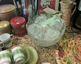 Mugs, Crystal Bowl and glasses
