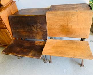 (2) Antique School Desks from early 1900’s