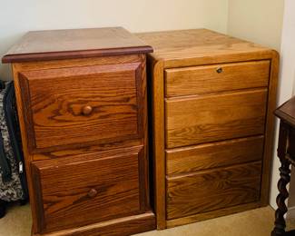 (2) Oak File Cabinets