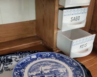 Blue & White Dish and Tray
