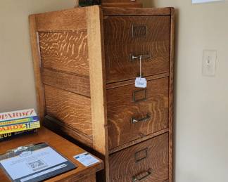 Vintage Oak Desk, Vintage Oak Filing Cabinet