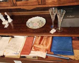 Inkwell, Waterford Millennium Flute Glasses,