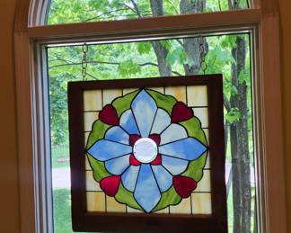 Framed stained glass suncatcher