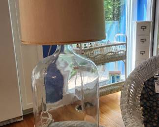  WickerTable, Bottle Lamp