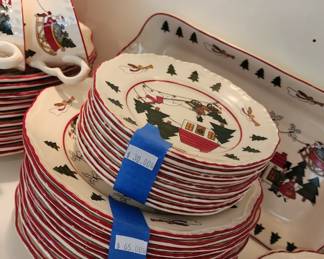 Masons Christmas Village Plates