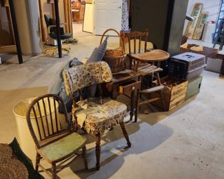 Antique Chairs, Side Tables, Lamp Shades