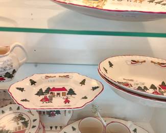 Masons Christmas Village Dishes