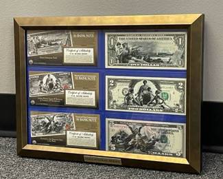 Framed bank note educational series
