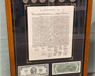 The Bradford Exchange limited edition framed presentation of Declaration of Independence heritage of freedom Masterpiece 21 x 16 in