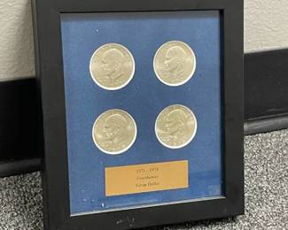 Framed 1971-1974 Eisenhower silver dollars