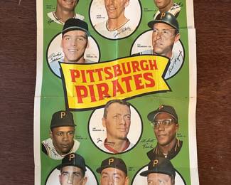 ABS329- Vintage Topps Pittsburgh Pirates Team 1969 Poster