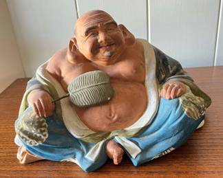 ABS072- Vintage Hotei Japanese Ceramic Statue