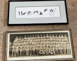 ABS301 Whimsical Penguin Picture & 1947 Company Of Engineers Photo