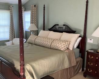 Thomasville King Bedroom Set,  Custom Bedding, Custom Drapery 