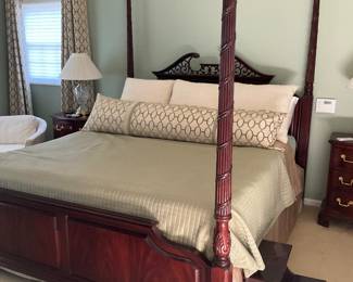 Thomasville King Bedroom Set,  Custom Bedding, Custom Drapery 