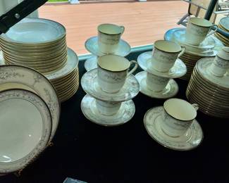 Noritake, China, "Churchill" Pattern. Large set, w/ Serving pieces including platters, Tea & Coffee Service 