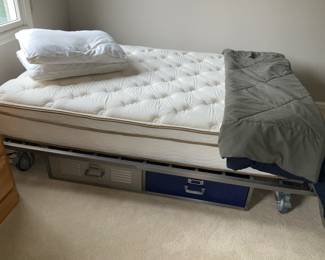 Full Size,  Pottery Barn, Locker style bed frame, matching   shelves & desk