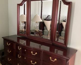 Thomasville ,King Bedroom Set. Armoire, Dresser, Lingerie Chest, Nightstands, King Bed Frame. Thomasville Dresser has jewelry storage mirror 