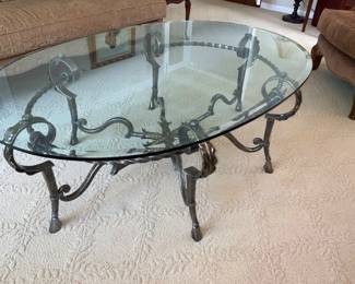 Marge Carson, Glass Top, Coffee Table