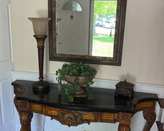 Entry Table, Console Table , Mirror. lamps