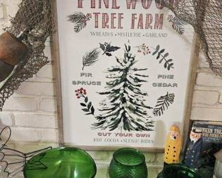 Green glass and netting 